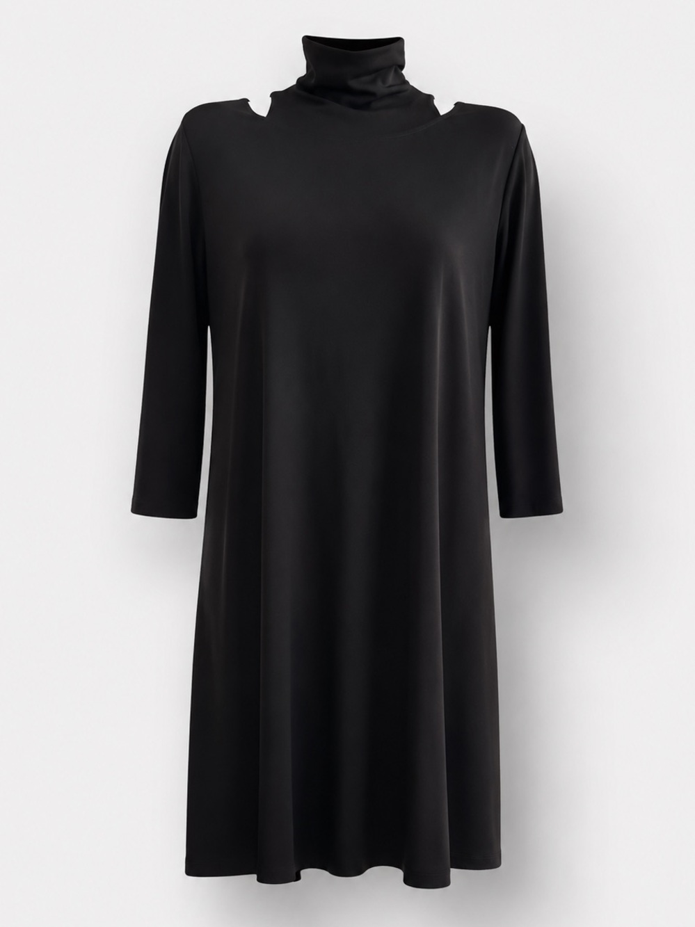 Clara Sunwoo Black Cold Shoulder Chic Stretch Travel Career Business Dress SZ L - Picture 2 of 4